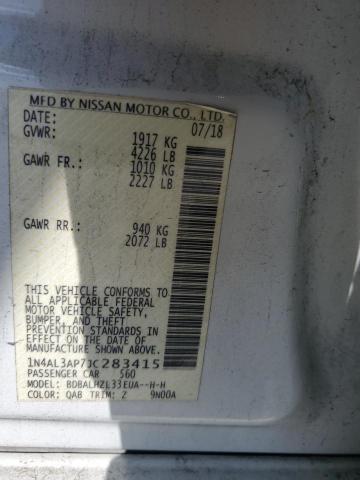 1N4AL3AP7JC283415 - 2018 NISSAN ALTIMA 2.5 白色 照片 13