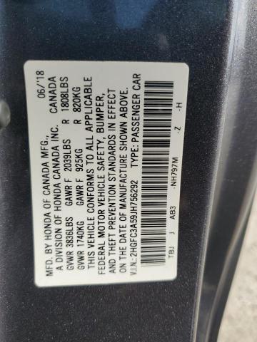 2HGFC3A59JH756292 - 2018 HONDA CIVIC SI Մոխրագույն լուսանկար 12