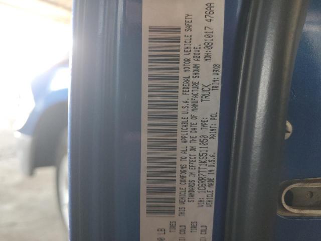 1C6RR7TT1KS511050 - 2019 RAM 1500 CLASS SLT 蓝色 照片 12