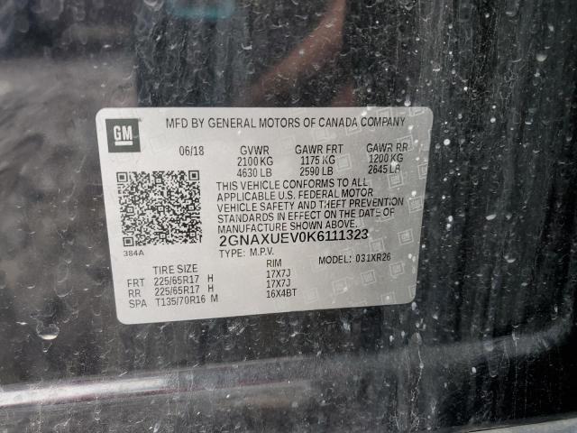 2GNAXUEV0K6111323 - 2019 CHEVROLET EQUINOX LT Qara foto 13