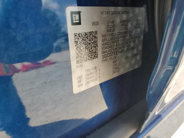 1GCGTCEN6K1307360 - 2019 CHEVROLET COLORADO LT BLUE photo 12