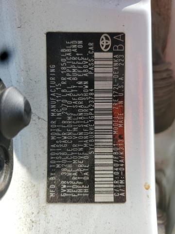 5YFBURHE1GP423784 - 2016 TOYOTA COROLLA L WHITE photo 13