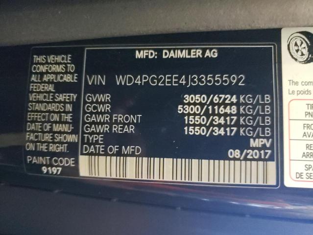 WD4PG2EE4J3355592 - 2018 MERCEDES-BENZ METRIS BLACK photo 13