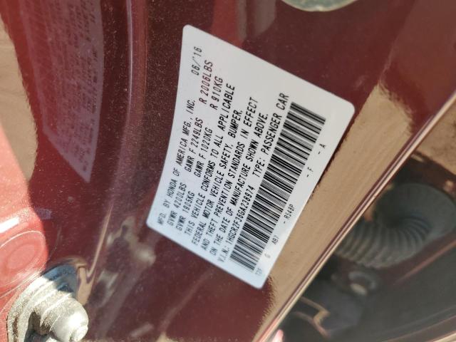 1HGCR2F36GA238974 - 2016 HONDA ACCORD LX Bordo foto 12