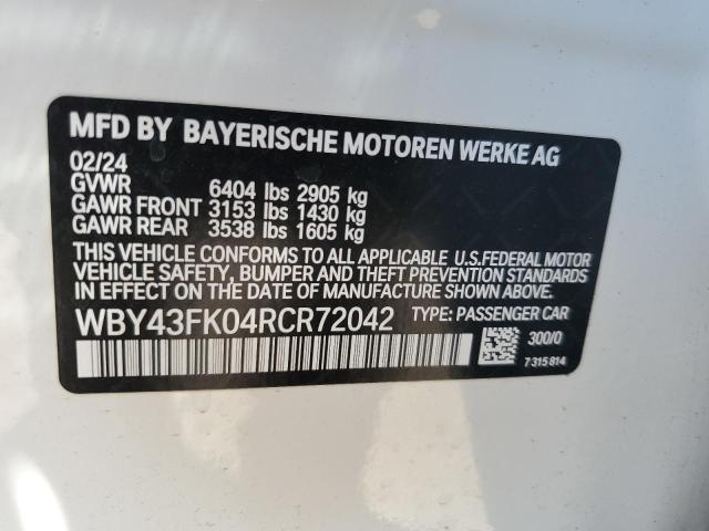 WBY43FK04RCR72042 - 2024 BMW I5 M60 WHITE photo 13