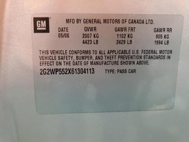 2G2WP552X61304113 - 2006 PONTIAC GRAND PRIX 银色 照片 12