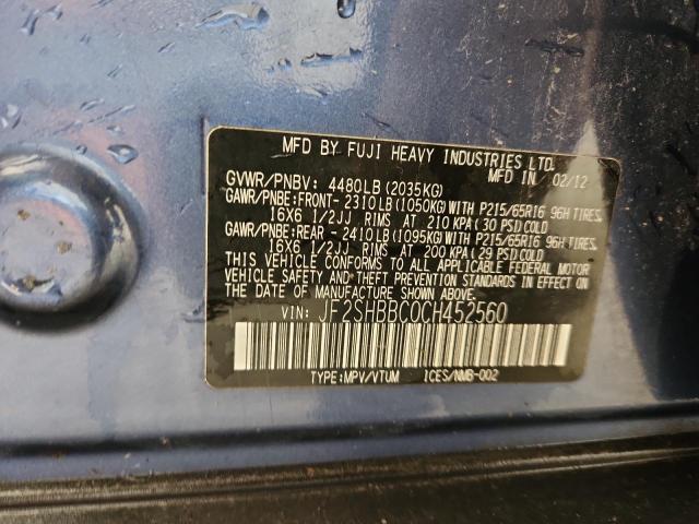 JF2SHBBC0CH452560 - 2012 SUBARU FORESTER 2.5X 蓝色 照片 13