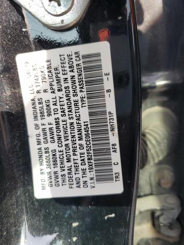 19XFB2F52CE064541 - 2012 HONDA CIVIC LX BLACK photo 12