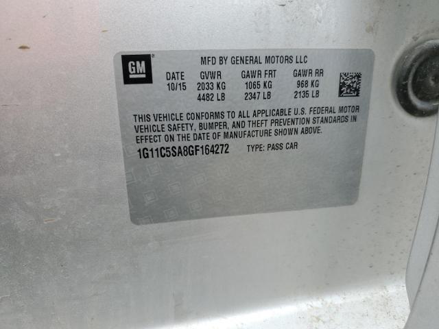 1G11C5SA8GF164272 - 2016 CHEVROLET MALIBU LIM LT 银色 照片 12