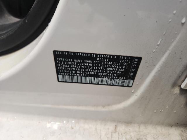 3VW467AJ5CM406273 - 2012 VOLKSWAGEN JETTA GLI WHITE photo 13