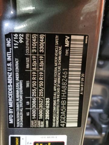 4JGDA5HB1HA882461 - 2017 MERCEDES-BENZ GLE 350 4MATIC CHARCOAL photo 13