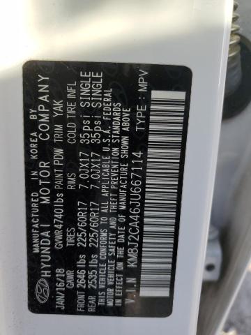 KM8J2CA46JU667114 - 2018 HYUNDAI TUCSON SE WHITE photo 13