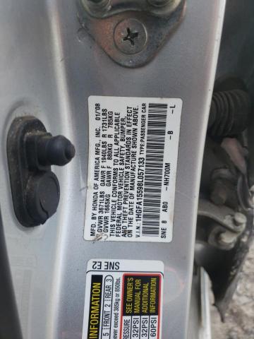 1HGFA15598L057133 - 2008 HONDA CIVIC LX SILVER photo 12