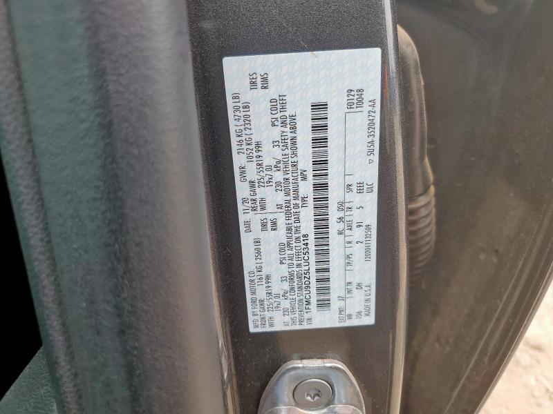 1FMCU9DZ5LUC53418 - 2020 FORD ESCAPE TITANIUM Grafit foto 13