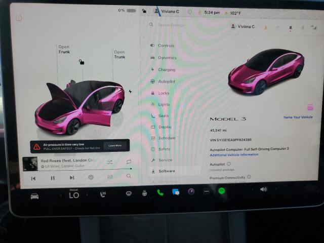 5YJ3E1EA9PF624395 - 2023 TESLA MODEL 3 灰色 照片 9