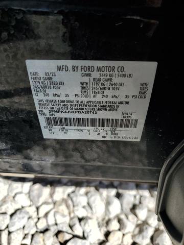 2FMPK4J9XPBA20743 - 2023 FORD EDGE SEL BLACK photo 14