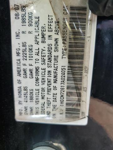 1HGCM72617A024051 - 2007 HONDA ACCORD EX BLACK photo 13