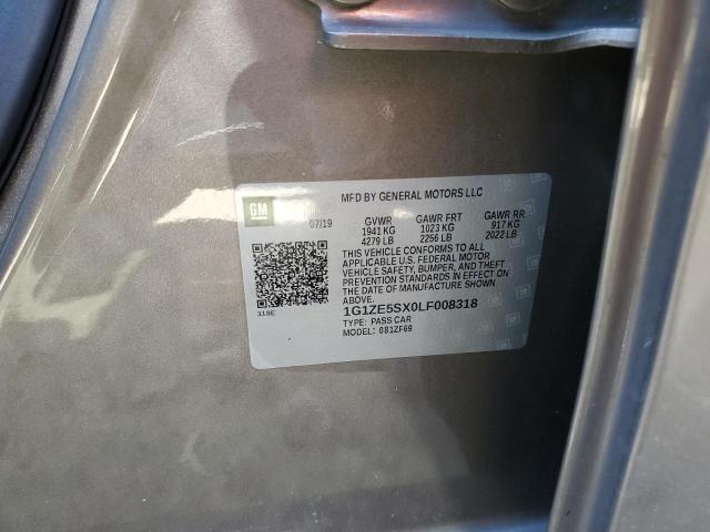 1G1ZE5SX0LF008318 - 2020 CHEVROLET MALIBU PREMIER CHARCOAL photo 12