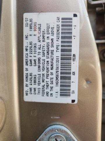 1HGCM56797A113311 - 2007 HONDA ACCORD EX Алтын фото 12