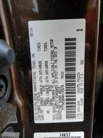 5TFMA5DB4RX193670 - 2024 TOYOTA TUNDRA CREWMAX PLATINUM Чорний фото 12