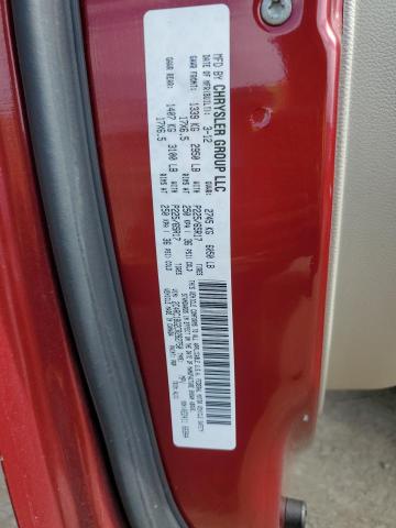 2C4RC1BG2CR282750 - 2012 CHRYSLER TOWN & COU TOURING RED photo 14