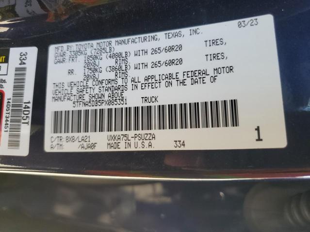 5TFNA5DB5PX085351 - 2023 TOYOTA TUNDRA CREWMAX PLATINUM ლურჯი ფოტო 13