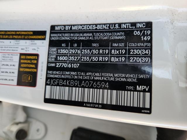 4JGFB4KB9LA076594 - 2020 MERCEDES-BENZ GLE 350 4MATIC WHITE photo 13