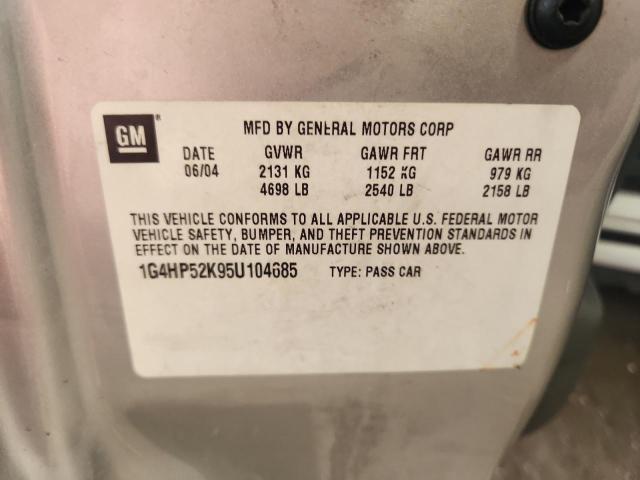 1G4HP52K95U104685 - 2005 BUICK LESABRE CUSTOM SILVER photo 12