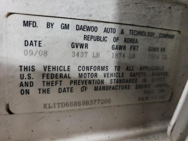 KL1TD66E69B377206 - 2009 CHEVROLET AVEO LS Ağ foto 12