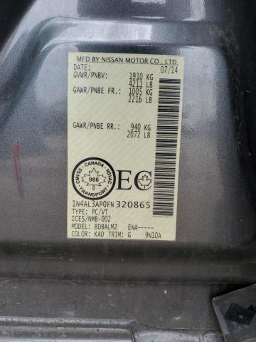 1N4AL3AP0FN320865 - 2015 NISSAN ALTIMA 2.5 GRAY photo 13