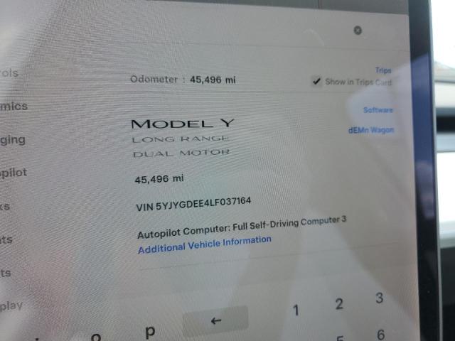 5YJYGDEE4LF037164 - 2020 TESLA MODEL Y Ağ foto 9