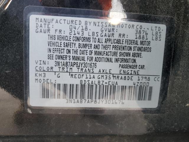 3N1AB7AP8JY301676 - 2018 NISSAN SENTRA S Qara foto 12