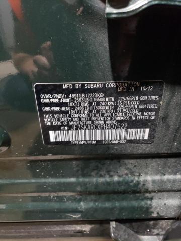 JF2SKARCXPH407522 - 2023 SUBARU FORESTER TOURING Зеленый фото 13