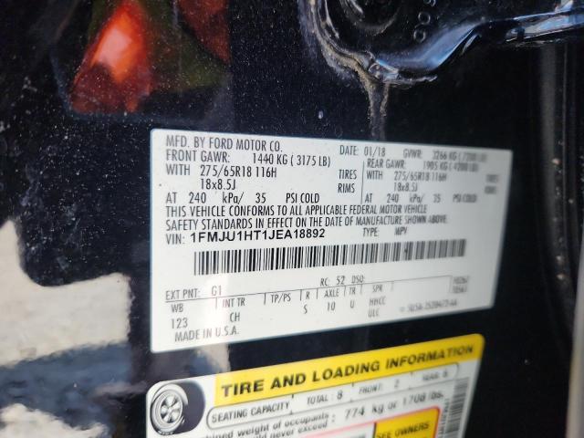 1FMJU1HT1JEA18892 - 2018 FORD EXPEDITION XLT Schwarz Foto 14