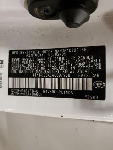 4T1BK3EK3AU597200 - 2010 TOYOTA CAMRY SE WHITE photo 12