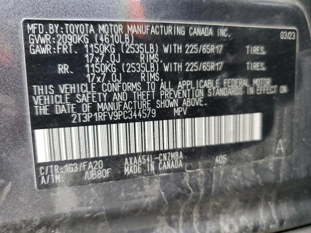 2T3P1RFV9PC344579 - 2023 TOYOTA RAV4 XLE GRAY photo 13