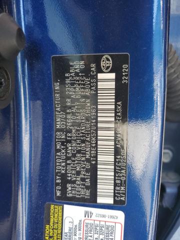 4T1BE46K57U141963 - 2007 TOYOTA CAMRY CE BLUE photo 12