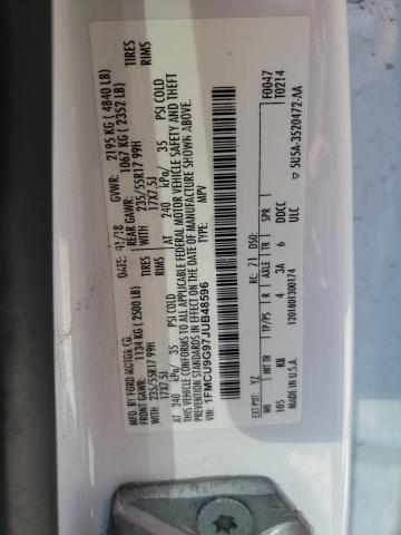 1FMCU9G97JUB48596 - 2018 FORD ESCAPE SE Ақ фото 13