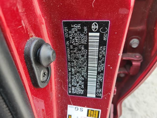 JTDEPMAE3NJ199422 - 2022 TOYOTA COROLLA LE 栗色 照片 12