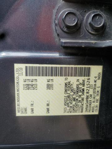 1N4AA5AP8BC821526 - 2011 NISSAN MAXIMA S Graphit Foto 12