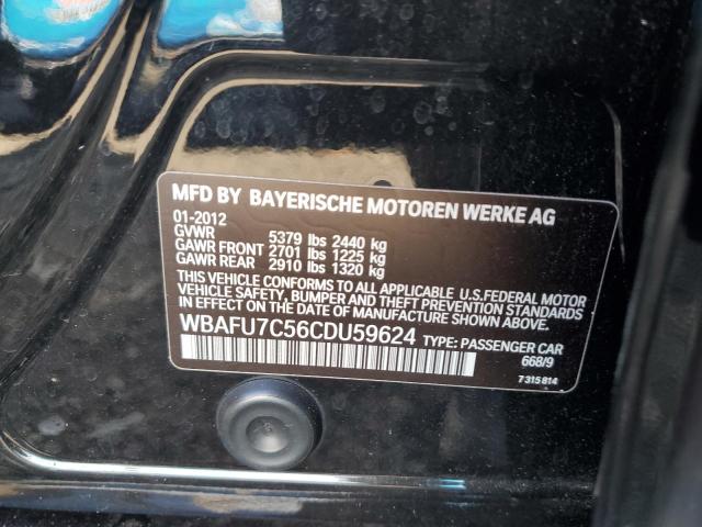 WBAFU7C56CDU59624 - 2012 BMW 535 XI BLACK photo 12