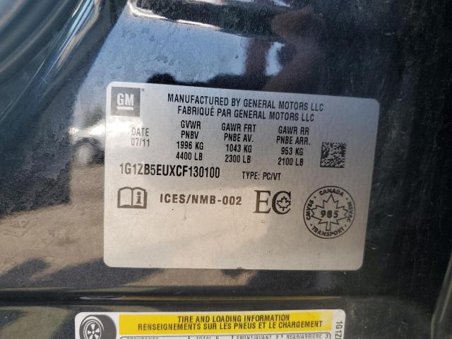 1G1ZB5EUXCF130100 - 2012 CHEVROLET MALIBU LS Noir photo 12