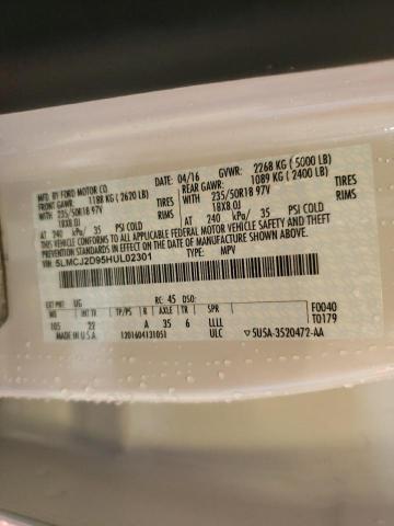 5LMCJ2D95HUL02301 - 2017 LINCOLN MKC SELECT 白色 照片 13