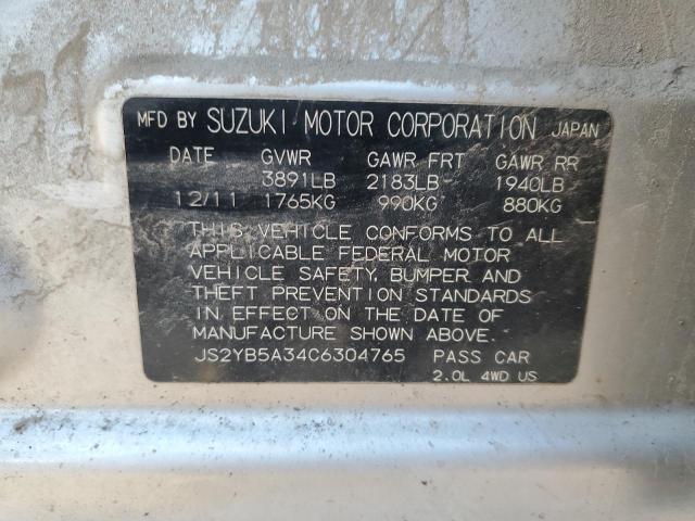 JS2YB5A34C6304765 - 2012 SUZUKI SX4 SILVER photo 12