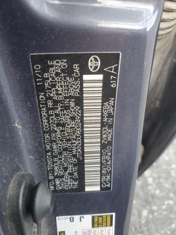 JTDKN3DU9B0249229 - 2011 TOYT PRIUS GRAY photo 12