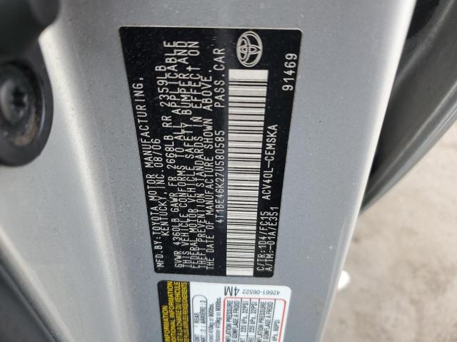 4T1BE46K27U580585 - 2007 TOYOTA CAMRY CE Grau Foto 12