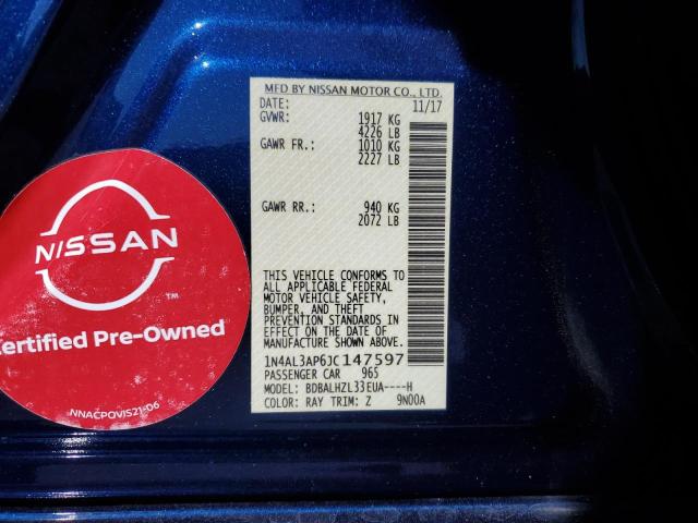 1N4AL3AP6JC147597 - 2018 NISSAN ALTIMA 2.5 ლურჯი ფოტო 12