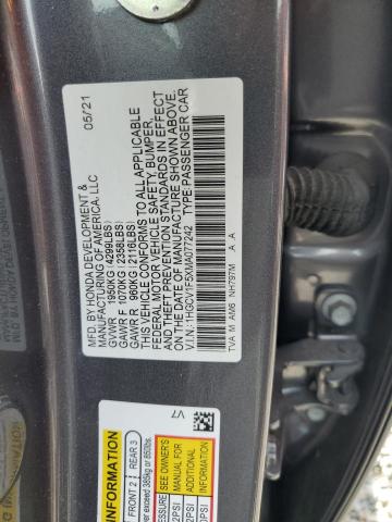 1HGCV1F5XMA077242 - 2021 HONDA ACCORD EXL GRAY photo 13