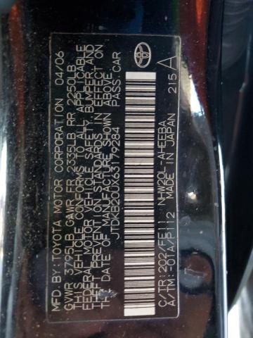 JTDKB20UX63179284 - 2006 TOYOTA PRIUS BLACK photo 12