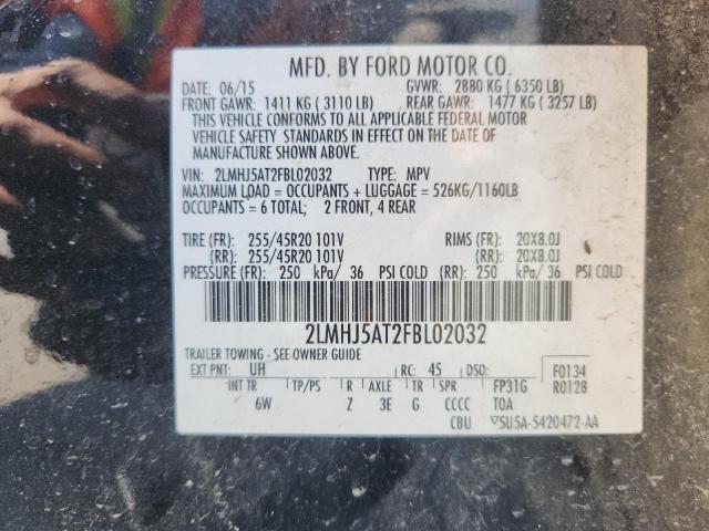 2LMHJ5AT2FBL02032 - 2015 LINCOLN MKT BLACK photo 13